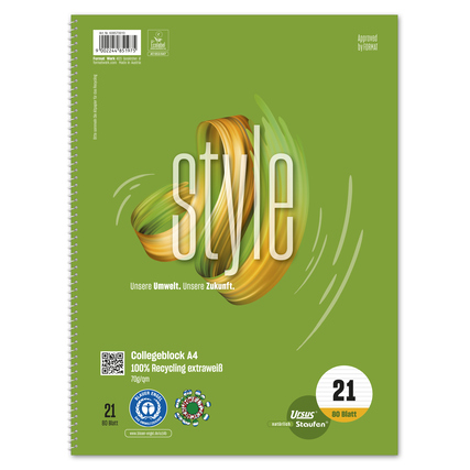 Staufen Collegeblock Style DIN A4 80 Bl. liniert Produktbild pa_produktabbildung_1 XL