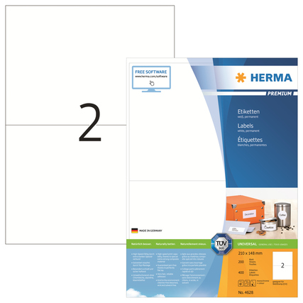 HERMA Universaletikett PREMIUM 210 x 148 mm (B x H) Produktbild pa_produktabbildung_1 XL