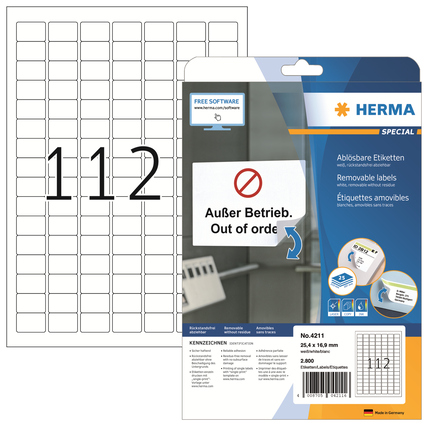 HERMA Universaletikett 25,4 x 16,9 mm (B x H) Produktbild pa_produktabbildung_1 XL