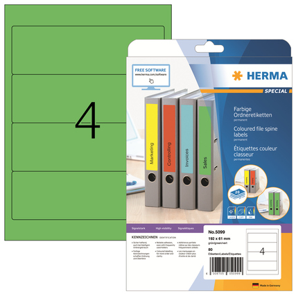 HERMA Ordnerrückenetikett grün Produktbild pa_produktabbildung_1 XL