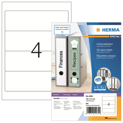 HERMA Ordnerrückenetikett breit/kurz 61 x 192 mm (B x H) Produktbild pa_produktabbildung_1 XL
