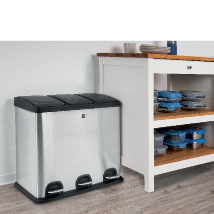helit Tretabfalleimer the seperator silber Produktbild pa_ohnedeko_1 XL