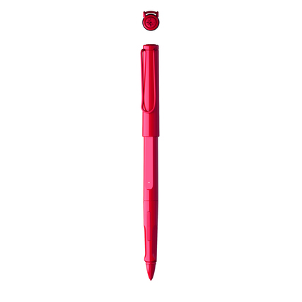 Roter digitaler Stylus Pen mit abnehmbarer Kappe und Clip aus ergonomischem Design.