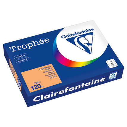 Clairefontaine Kopierpapier Trophée Color DIN A4 120 g/m² 250 Bl./Pack. mandarine Produktbild pa_produktabbildung_1 XL