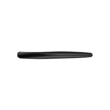 Schwarzer Kalligrafiefüller mit gedrehter Form und ergonomischem Griff.