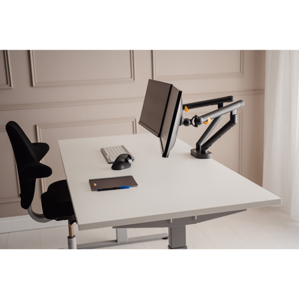 BakkerElkhuizen Monitorschwenkarm BE Flexible Dual dunkelgrau/schwarz Produktbild pa_ohnedeko_3 XL