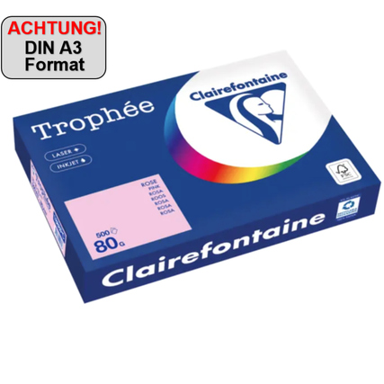 Clairefontaine Kopierpapier Trophée Color DIN A3 80 g/m² 500 Bl./Pack. rosa Produktbild pa_produktabbildung_1 XL