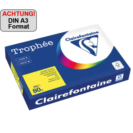 Clairefontaine Kopierpapier Trophée Color DIN A3 80 g/m² 500 Bl./Pack. kanariengelb Produktbild pa_produktabbildung_1 XL