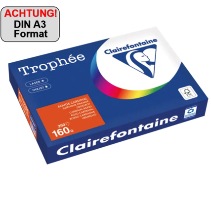 Clairefontaine Kopierpapier Trophée Color DIN A3 160 g/m² 250 Bl./Pack. ziegelrot Produktbild pa_produktabbildung_1 XL