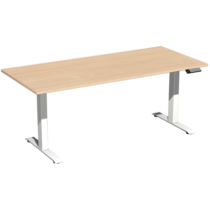 Geramöbel Schreibtisch Elevate Basic 1.800 x 730-1.230 x 800 mm (B x H x T) weiß buche Produktbild pa_produktabbildung_1 XL