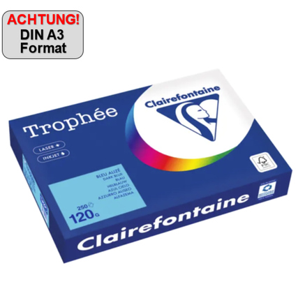 Kopierpapierpaket in blau für DIN A3 mit 250 Blatt und 120 g/m².