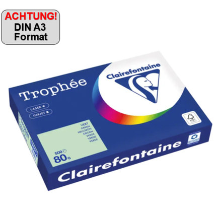 Clairefontaine Kopierpapier Trophée Color DIN A3 80 g/m² 500 Bl./Pack. hellgrün Produktbild pa_produktabbildung_1 XL
