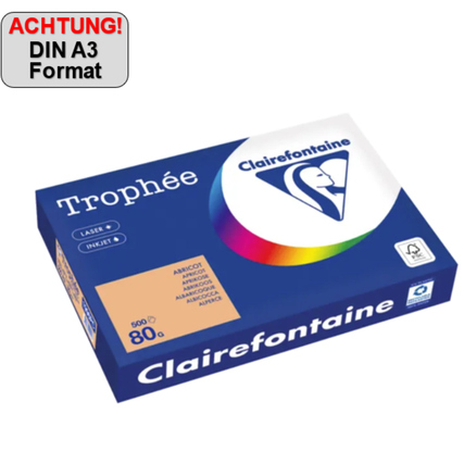 Clairefontaine Kopierpapier Trophée Color DIN A3 80 g/m² 500 Bl./Pack. aprikose Produktbild pa_produktabbildung_1 XL