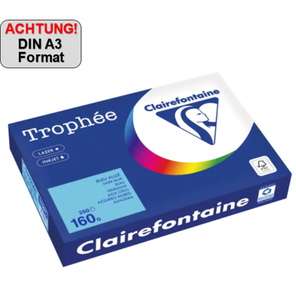 Clairefontaine Kopierpapier Trophée Color DIN A3 160 g/m² 250 Bl./Pack. blau Produktbild pa_produktabbildung_1 XL