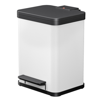 Hailo Tretabfalleimer Öko duo Plus M Stahlblech weiß Produktbild pa_produktabbildung_1 XL