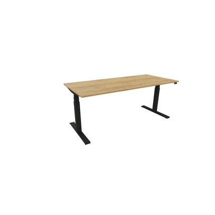 NowyStyl Schreibtisch eModel 3.0 1.800 x 650-1.310 x 800 mm (B x H x T) schwarz natural hickory Produktbild pa_produktabbildung_1 XL