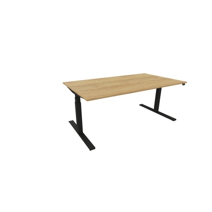 NowyStyl Schreibtisch eModel 3.0 1.800 x 650-1.310 x 1.000 mm (B x H x T) schwarz natural hickory Produktbild pa_produktabbildung_1 XL