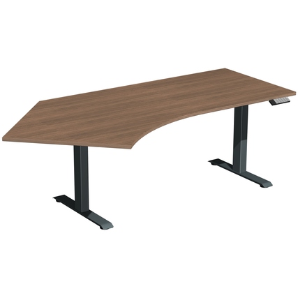 Geramöbel Schreibtisch Elevate Basic nussbaum anthrazit Freiform links Produktbild pa_produktabbildung_1 XL