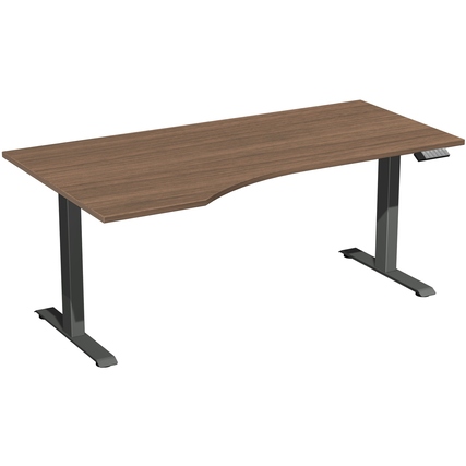 Geramöbel Schreibtisch Elevate Plus nussbaum anthrazit Freiform links Produktbild pa_produktabbildung_1 XL