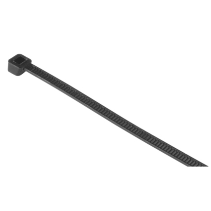 Schwarzer Hama Kabelbinder mit Einmalverschluss zur dauerhaften Fixierung von Kabeln.