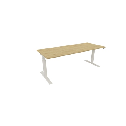 NowyStyl Schreibtisch eModel 3.0 2.000 x 650-1.310 x 800 mm (B x H x T) weiß hamilton oak Produktbild pa_produktabbildung_1 XL