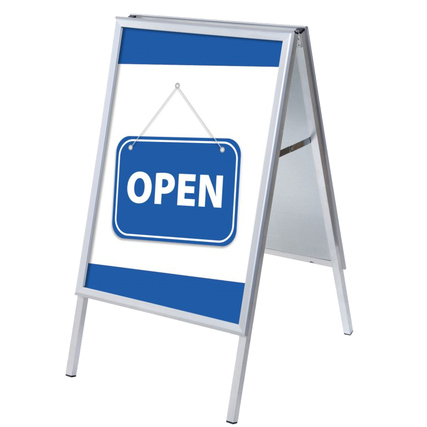 Showdown® Displays Kundenstopper DIN A1 Open blau Produktbild pa_produktabbildung_1 XL