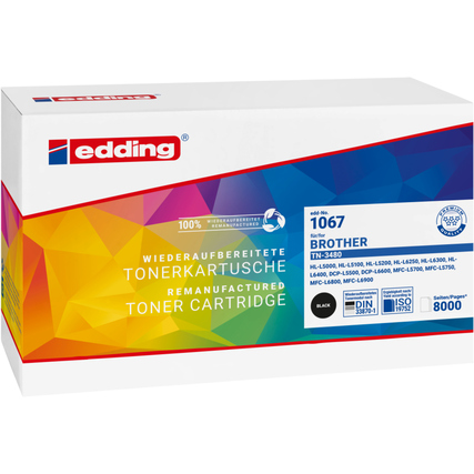 edding Toner schwarz Kompatibel mit Brother TN-3480 Produktbild pa_produktabbildung_1 XL