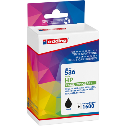 edding Tintenpatrone Kompatibel mit HP 934XL schwarz Produktbild pa_produktabbildung_1 XL