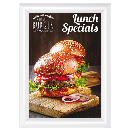 Showdown® Displays Bilderwechselrahmen Standard DIN A4 weiß Produktbild pa_anwendungsbeispiel_1 XL
