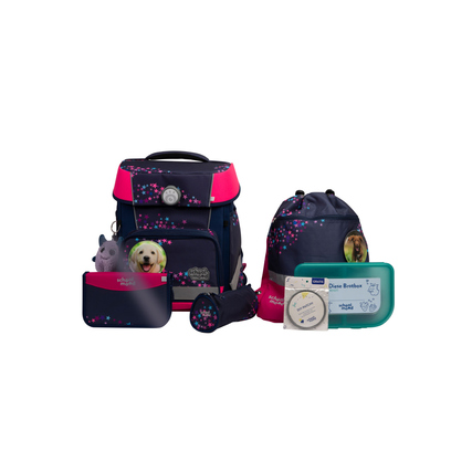 school mood Schulranzen Champion Pro 30 x 40 x 23 cm (B x H x T) 21,5l Magnetverschluss Gewicht: 1.010g Polyester mehrfarbig Leni (Hund)