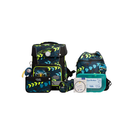 school mood Schulranzen Champion Pro 30 x 40 x 23 cm (B x H x T) 21,5l Magnetverschluss Gewicht: 1.010g Polyester mehrfarbig Elias (Rennwagen)