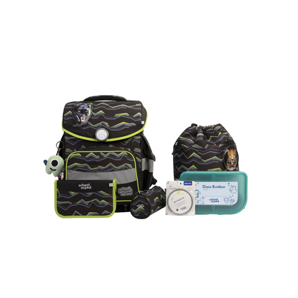 school mood Schulranzen Timeless Pro 36 x 42 x 21 cm (B x H x T) 23,5l Magnetverschluss Gewicht: 995g Polyester mehrfarbig Finn (Raubkatze)