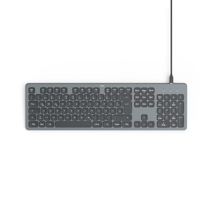 Hama Tastatur CK-400 Windows® 10 USB-A, USB-C inkl. USB-Kabel (USB-A/USB-C), Adapter (USB-C/USB-A), Kabelmanager schwarz