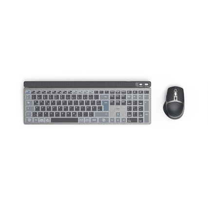 Hama Tastatur-Maus-Set WKM-750 QWERTZ Windows® 10, MacOS 11, Android 8.0, iOS 14 USB-A 10m inkl. USB-A-Empfänger, USB-Ladekabel (USB-A/USB-C), Adaper (USB-C/USB-A), Kabelmanager schwarz
