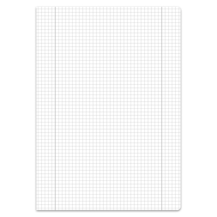 Karopapier Schulheft mit 32 Blatt und leeren Karos auf weißem Hintergrund.