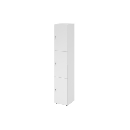Hammerbacher Schließfachsystem 400 x 2.156 x 420 mm (B x H x T) 3 Fächer weiß weiß Produktbild pa_produktabbildung_1 XL