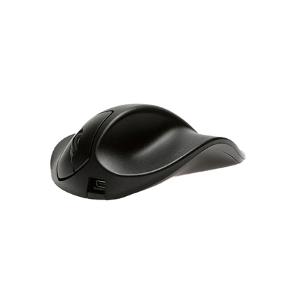 BakkerElkhuizen Optische PC Maus HandshoeMouse Wireless Rechtshänder ergonomisch USB-A 10m Akku inkl. Dongle, Ladekabel (1,9 m) schwarz