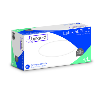 BINGOLD Einweghandschuhe Latex 50PLUS L Produktbild pa_produktabbildung_1 XL