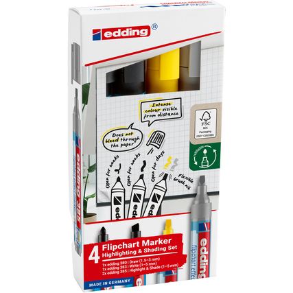edding Schreibgeräteset Highlighting & Shading Set 4 St./Pack. Produktbild pa_produktabbildung_1 XL