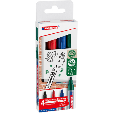 edding Whiteboardmarker 250 4 St./Pack. Produktbild pa_produktabbildung_1 XL