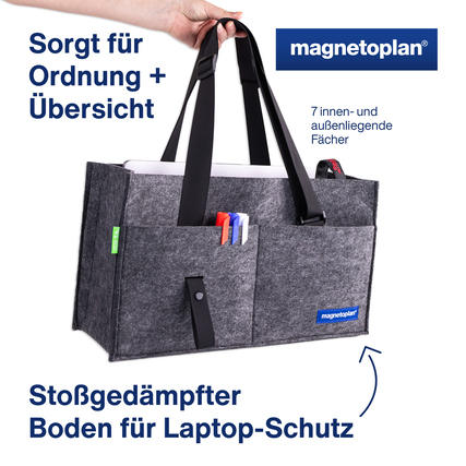 magnetoplan® Aufbewahrungstasche Desk Sharing & Hot Desking anthrazit Produktbild pa_ohnedeko_1 XL