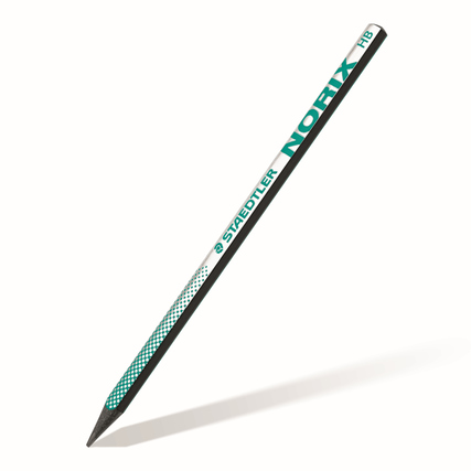 Schwarzer Bleistift im innovativen Design mit der Aufschrift "NORIX HB".