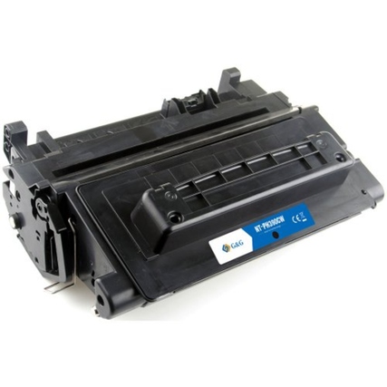 Schwarzer kompatibler Toner für HP 90A, seitliche Ansicht mit Label.