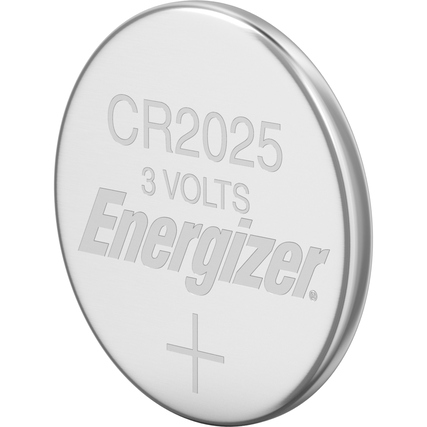 Energizer Lithium-Knopfzelle CR2025 in silberner, runder Form mit eingeprägter Bezeichnung.