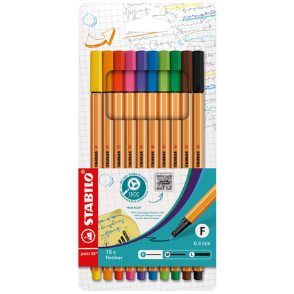 STABILO® Fineliner point 88® 10 St./Pack. Produktbild pa_produktabbildung_1 XL