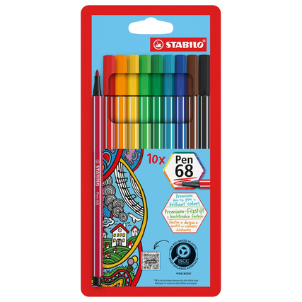 STABILO® Fasermaler Pen 68 10 St./Pack. Produktbild pa_produktabbildung_1 XL