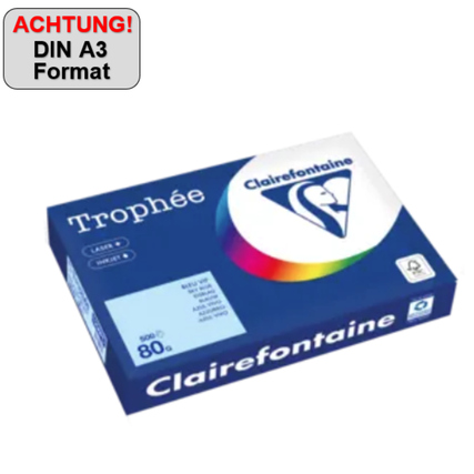 Clairefontaine Kopierpapier Trophée Color DIN A3 80 g/m² 500 Bl./Pack. eisblau Produktbild pa_produktabbildung_1 XL