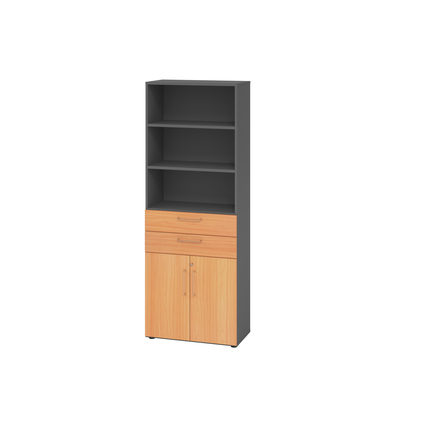 Hammerbacher Regalschrank V9 Advanced graphit buche Produktbild pa_produktabbildung_1 XL