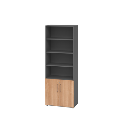 Hammerbacher Regalschrank V9 Advanced graphit nussbaum Produktbild pa_produktabbildung_1 XL