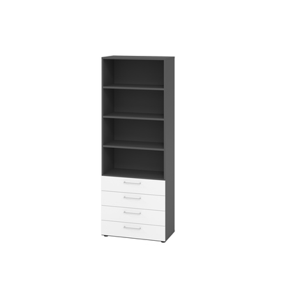 Hammerbacher Regalschrank V9 Advanced graphit weiß Produktbild pa_produktabbildung_1 XL